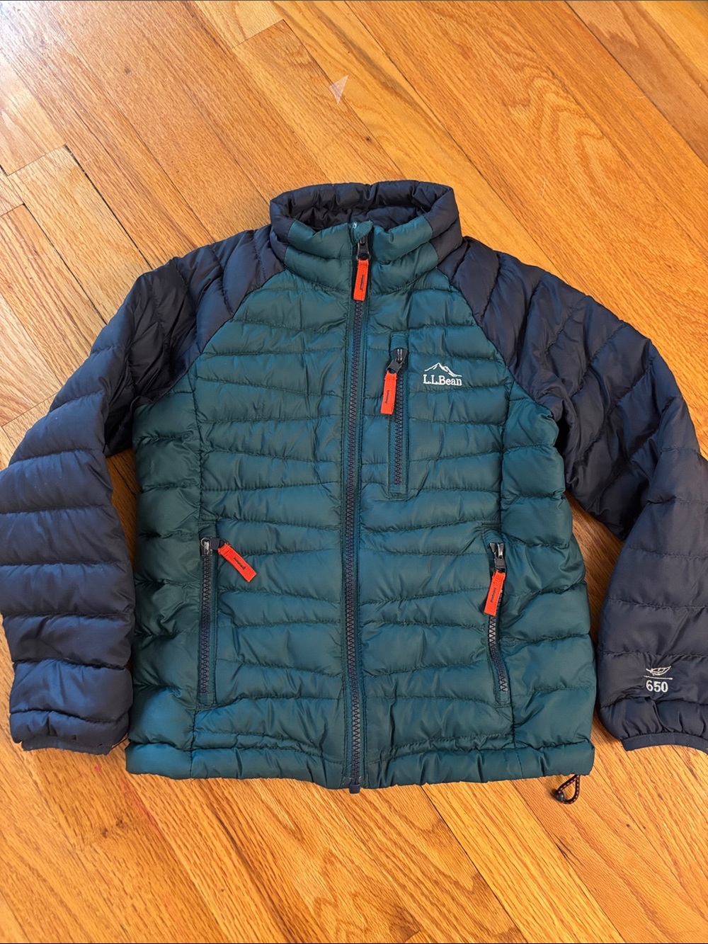 L.L. Bean Kids' Teal and Navy Down Puffer Jacket